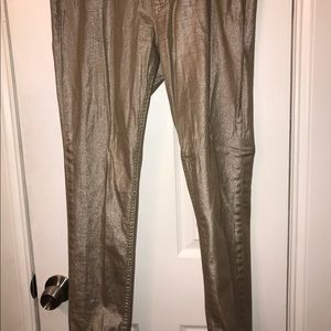 Metallic gold jeans